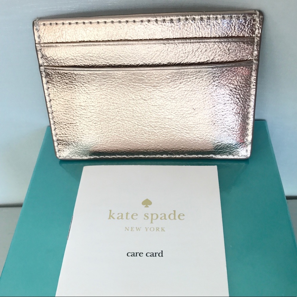 Kate ♠️ rose gold leather card case wallet - Picture 4 of 6